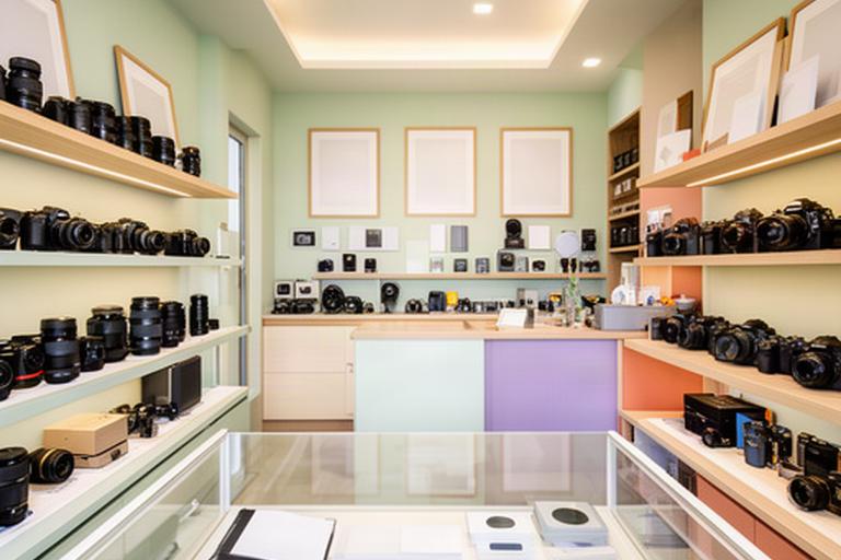 Interior actual renovado de P.S.G. Fotografía en Arriaga, con cámaras y copias fotográficas expuestas
